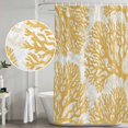 thumbnail image 5 of Extra Long Shower Curtain 72x96 Inch, Yellow Coral Shower Curtain Waterproof Bathroom Decor, Coastal Summer Ocean Nautical Sea Fabric Bath Curtain Set Accessories with Hooks, 5 of 7