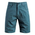 thumbnail image 5 of Maqroz Men's Blue Chino Shorts Flat Front Stretch Golf Bottoms Summer Casual Knee Length Trousers Blue,34, 5 of 6