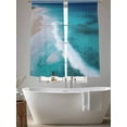 thumbnail image 5 of Ocean Beach Sheer Curtains 72 Inch Long 2 Panels, Minimalist Summer Sea Waves Light Filtering Rod Pocket Curtains, Sheer Voile Drapes for Living Room Bedroom, 52"x72", 5 of 8