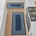 thumbnail image 3 of Washable Skid-Resistant Runner Rug, Trellis Border , Denim Twist and Light Grey , 26" x 45"/26" x 60", 3 of 9