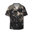 thumbnail image 2 of Lsque Vintage Dog Illustration print Men's Cuban Collar Short Sleeve Shirt Summer Beachwear Casual Button Down Fashionable Vacation Leisure Shirt-4X-Large, 2 of 7