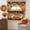 Espresso Brown, Wheat Taupe, variant on Thanksgiving Pumpkins Swag Kitchen Curtains Sets for Windows 24 Inch Length, Fall Maple Leaves Berries Tan Check Short Window Curtain Panels Swags Valances and Tiers 3 Piece Set for Cafe/Dining Room