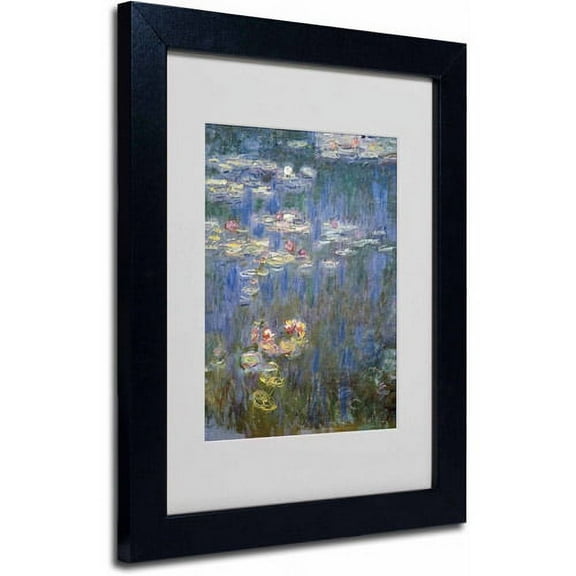 Trademark Fine Art "Water Lilies IV 1840-1926" Canvas Art by Claude Monet, Black Frame