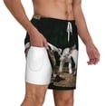 thumbnail image 2 of Kdxio Cute Goat Baby Print Men'S Swim Trunks With Compression Liner 7 Inch Inseam Quick Dry Swim Shorts, 2 of 7