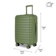 iFLY Fibertech 3.0 Matte Expandable Hardside Spinner 2-Piece Luggage Set, 20 Carry-On & 28 Checked Suitcase, Olive