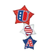 Betallic Burton and Burton Patriotic Star Stacker Foil Balloon Party Supplies and Decorations