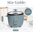 thumbnail image 6 of COOK WITH COLOR Rice Cooker, 6-Cup with Tempered Glass Lid, Gray Blue, 6 of 8