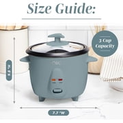 COOK WITH COLOR 6-Cup Rice Cooker 300-Watt Cooking Pot Kitchen Appliance, Gray