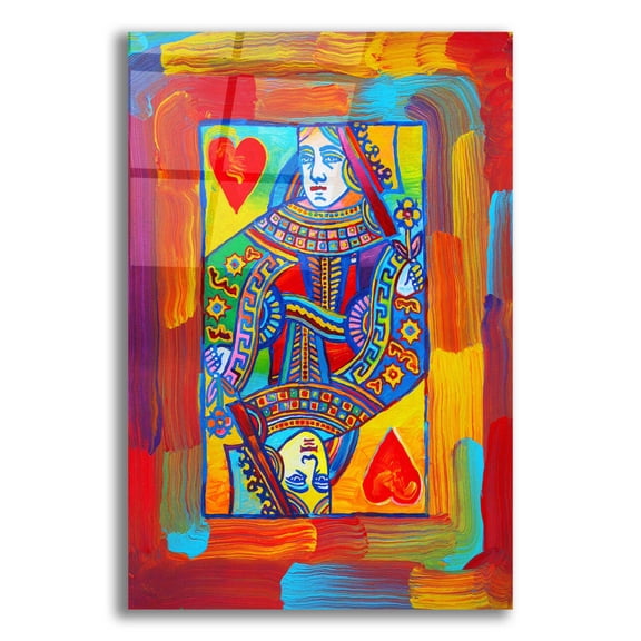 Epic Art 'Queen Of Hearts' by Howie Green, Acrylic Glass Wall Art, 12"x16"