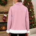 thumbnail image 5 of Chandails d'Automne et d'Hiver Grande Taille pour Femmes, Mode Féminine Décontractée, Col Roulé Imprimé, Haut à Manches Longues, Chandail, Chandails à Capuchon Amusants, Rose, TTTG, 5 of 5