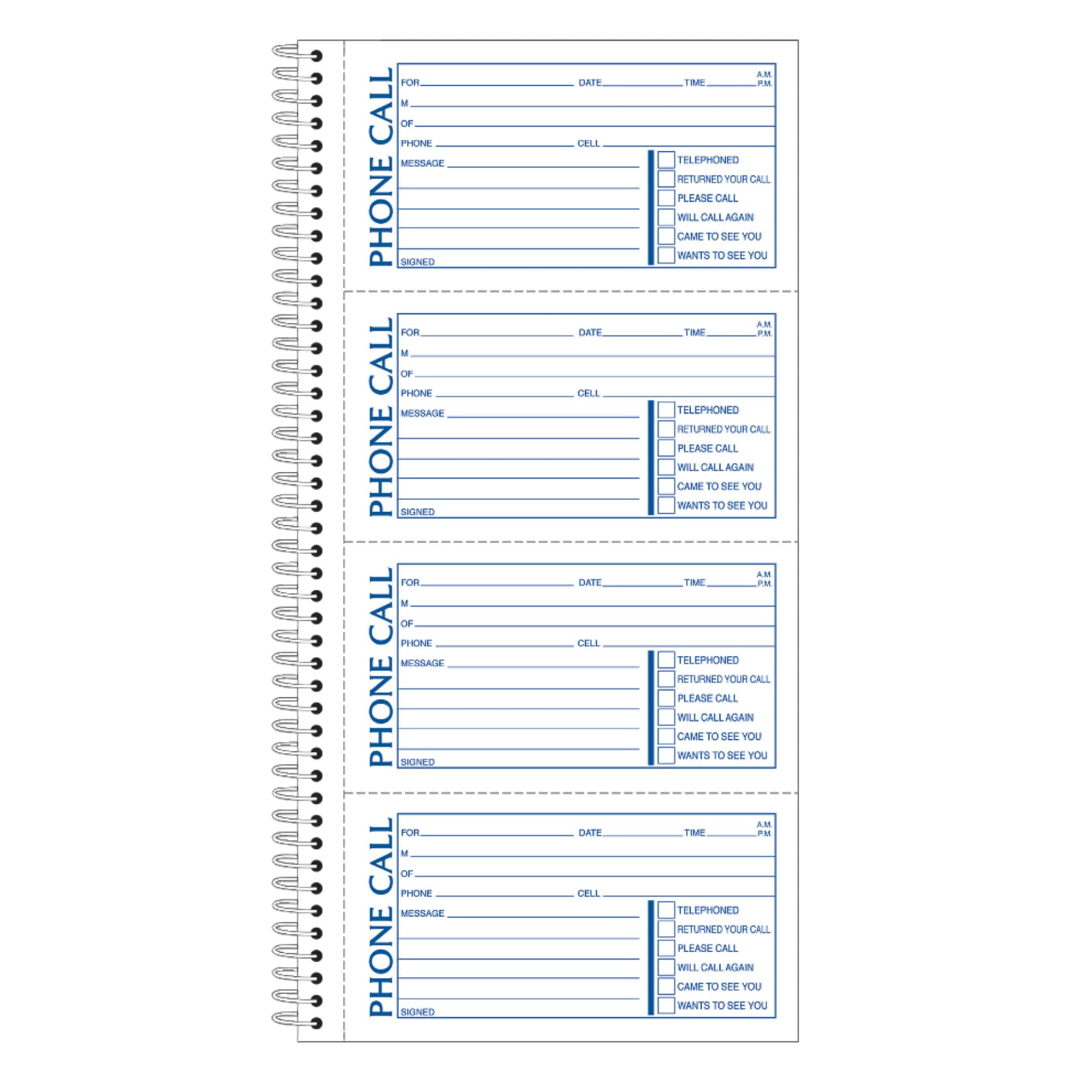 Adams Message Book/Phone Call, Carbonless Duplicate, 5.50 x 11 Inches, 400 Sets per Book (SC1154D)(5-pack of books)