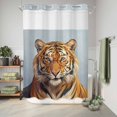 thumbnail image 6 of No Hook Shower Curtain, Blue Tiger Shower Curtains for Bathroom with See Through Top Window, Funny Animals Modern Art Waterproof & Washable Bath Curtain 60"x72", 6 of 9