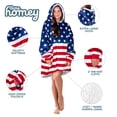 thumbnail image 4 of Bare Homey Plush Sherpa Wearable Blanket - Fluffy & Soft - Lightweight - Adult, Flag, 4 of 9