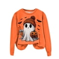 thumbnail image 2 of Kakishop Halloween Shirt Women Long Sleeve Crewneck Casual Dressy Tops Funny Graphic Halloween Costumes Fall Fashion Outfits,Orange, 2 of 2