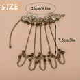 thumbnail image 4 of Boho Coins Link Hand Chain Bracelet with 5 Finger Rings Vintage Metal Bells Belly Dance Bracelets Halloween Costume Accessory for Women, 4 of 12