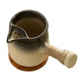 thumbnail image 4 of Tetera de cerámica con posavasos y asa lateral, tetera de porcelana Negro degradado, 4 of 9