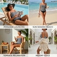 thumbnail image 4 of SOMER Women's Tankini Swimsuit 2 Piece Set Bathing Suits Tummy Control High Waisted Ruched Bikini Swimwear M, 4 of 10