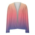 thumbnail image 4 of WTOBBY Women's Ombre Print Cardigan - Open Front Long Sleeve Loose Casual Top for Women, Lightweight Spring Fall Fashion Cover Up,Pink XL, 4 of 6