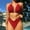 Red, variant on QUNYINEY Womens Swim Bikinis Solid Spaghetti Straps Bathing Suit Two Piece Triangle Swimsuit Sets