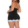 thumbnail image 2 of Women‘s Mini Dress with Strapless Lace Patchwork and Side Split, 2 of 9