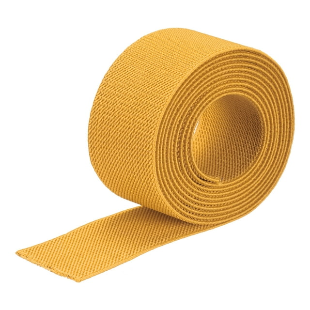 Uxcell Twill Elastic Band Double-Side Flat Elastic Ribbon Cords for Sewing Waistband Yellow 2 Yard