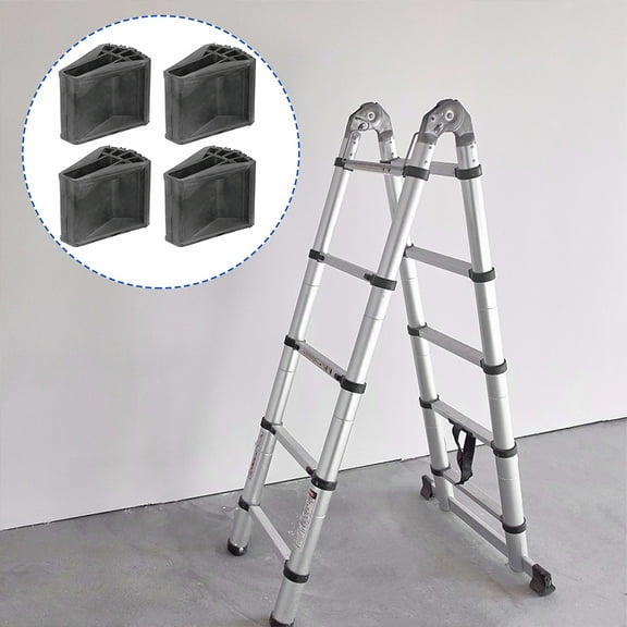 YSNOOWE 4Pcs Black Rubber Folding Ladder Feet Protective Covers for Anti-Slip Home Use 3.3x3.3x2.6in