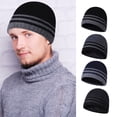 thumbnail image 2 of Sonducket Gorros de lana de punto de invierno Gorros de protección de calavera a rayas Jersey informal Gorro al aire libre Regalos deportivos Esquí Sombreros gris carbón Sonducket AP010036-04, 2 of 6