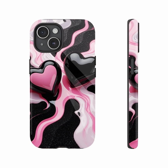 Glossy Heart iPhone Case Y2K Aesthetic, Perfect for Teens Women Valentine's Day Gift, Compatible with iPhone 11/12/13/14/15/16 (Pro Max/Plus)