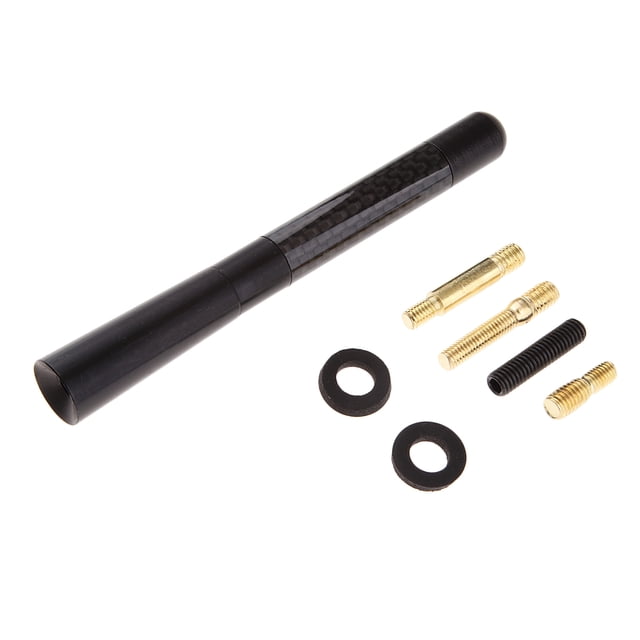 Universal Pulido 12 Cm Real Tipo De Tornillo De Fibra De Carbono Rechoncha Corta Car / FM 黑色 Sharpla Mástil de antena corta para radio de automóvil