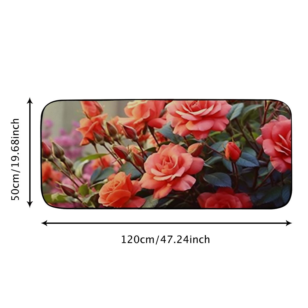 Qinduosi Doormat Floor Rug/Mat - Roses Red Rose Flower Nature Decorative Door Mat, Door Mat with Non-Slip Rubber Backing, Easy Cleaning, Traps Dirt, Rug for Entry, Patio, Garage