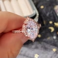 thumbnail image 4 of EOEMY Luxury Women Cubic Zircon Ring Anniversary Rose Gold Plated Jewelry Sz 6-10-6, 4 of 6