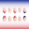 thumbnail image 4 of JROCHE 1Set Press on Nail Independence Day Artificial Glues on Nail Square False Nail, 4 of 12