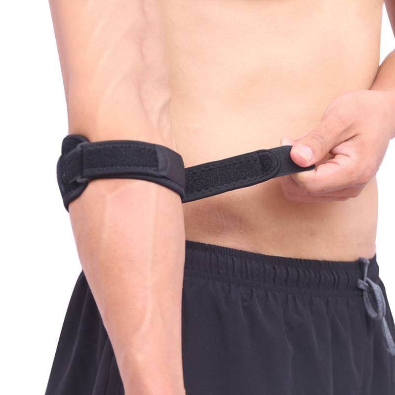 1PCS Fitness Elbow Pad Tennis Badminton Muscle Pressurized Protective Adjustable Men Women Sports Safety Black
