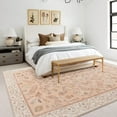 thumbnail image 4 of Balacho Floral Pattern Oriental Boho Faux Wool Area Rug, 4' x 6', Orange, 4 of 8