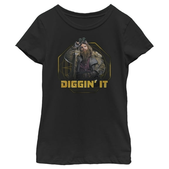 Girl's Disney Artemis Fowl Mulch Diggums Diggin It  Graphic Tee Black Small