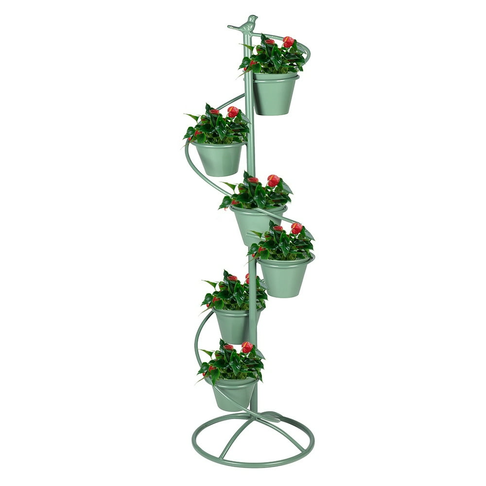 FAGINEY Flower Rack, 45.28 Metal Plant Stand Floor Spiral 6 Potted