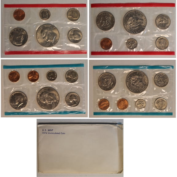 1974 U.S. Mint Set – 13 Coins – Collectible OGP Set (Includes Eisenhower Dollars)