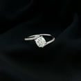 thumbnail image 3 of Rosec Jewels Moissanite Cushion Cut Engagement Ring 1 Carat - 6 mm - Bypass Ring - D-VS1 Quality Certified, 925 Sterling Silver, US 4.00, 3 of 8