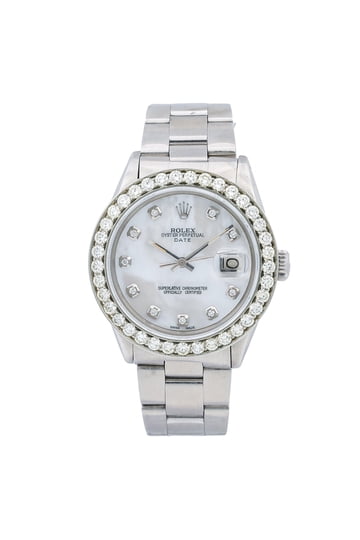 ROLEX DATEJUST SILVER DIAMOND DIAL 1.15CT DIAMOND STEEL JUBILEE WATCH 26MM 69174 Rolex Silver Lady Datejust Diamond Dial Diamond Bezel 1.15  main image 3