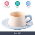 thumbnail image 5 of Taza de café de cerámica de 280 ml con platillo, juego de tazas de café y té de la tarde de estilo simple., 5 of 5