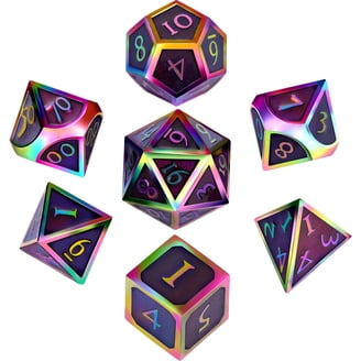PolyHero Dice Wizard Set | 7 Piece Lapis Lazuli & Gold RPG Dice For D&D