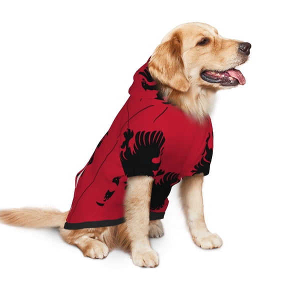 Dog Hoodie Pet Clothes Albania Flag Sweater Sweatshirts Pullover Coat for Large Medium Dogs Small