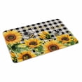 thumbnail image 4 of Sunflower Bee Door Mat Indoor Outdoor,Black Buffalo Plaid Botanical Leaf Floral Non Slip Welcome Mat with Rubber Backing,Absorbent Fabric Front Door Mats Entryway Rug for Home Patio Entrance 18"x30", 4 of 9