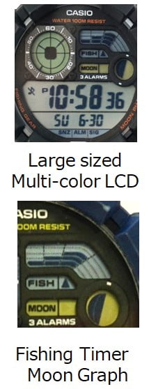 Casio Men's Large-Case Fishing Timer Digital Watch, Tan - WS-1500H-5AV