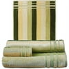 Linear 3 Piece Towel Set, Green/taupe