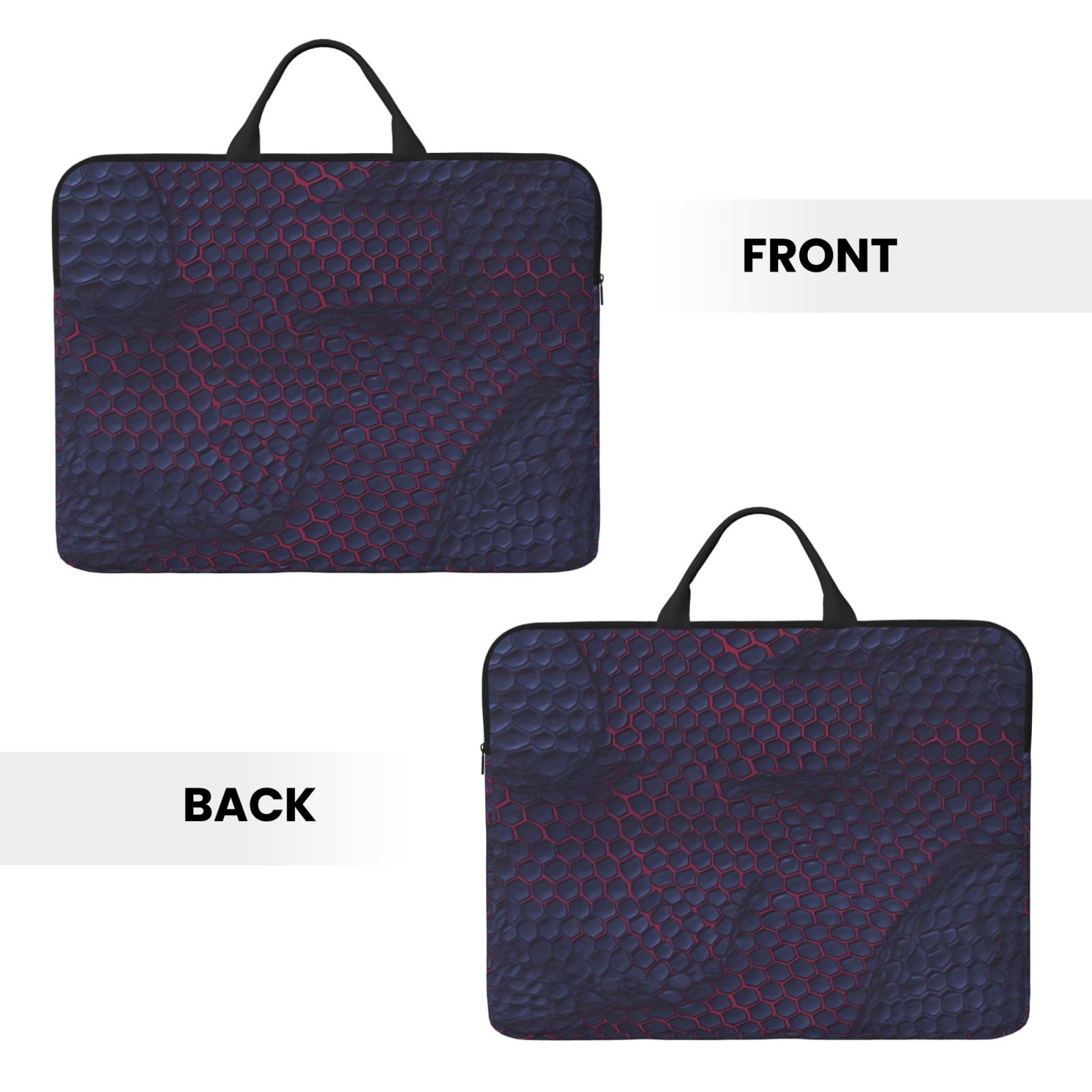 Laptop Sleeve Bag For Women Men 14inch Waterproof Durable Protective Computer Carrying Cover Handle Laptop Case Bag Snake Skin Print Style Palevioletred_4