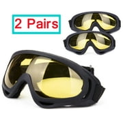 LELINTA 2 Pairs Ski Goggles, Skate Glasses Over Glasses Winter Snow Outdoor Sports Skiing Snowboard Goggles with Anti-Fog, 100% UV, Helmet Compatibility for Unisex Women Men