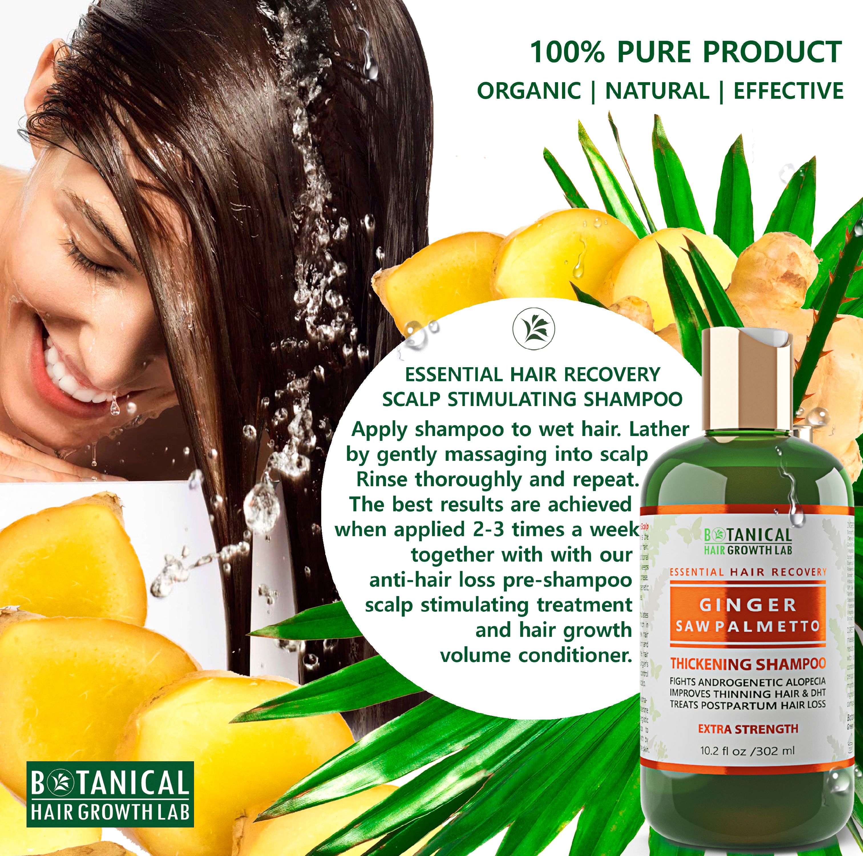 Anti Hair Loss Shampoo For Hair Growth Ginger Saw Palmetto