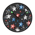 thumbnail image 2 of Voice Activated Clock with Glow Light 12 Inch Large Silent Wall Clock Battery Operated for Home Decor Stars Doodle Pattern, 2 of 8
