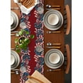 thumbnail image 2 of Independence Day Table Runner Cotton Linen 60 Inch Holiday Dresser Scarves, Red Patriotic America Flag Flowers Tablerunner for Kitchen Coffee Dining Bedroom Living Room Dinner Scarf Décor 13''x60'', 2 of 9
